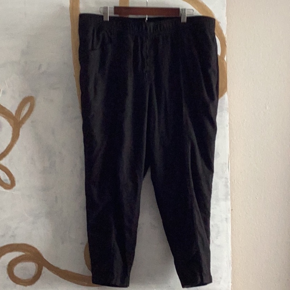 Old Navy High Rise Straight Taper Pull On Linen Crop Pants Women's XL